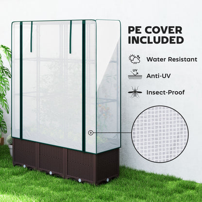 Plastic Vegetable Planter with Trellis, 120 x 40 x 140 cm