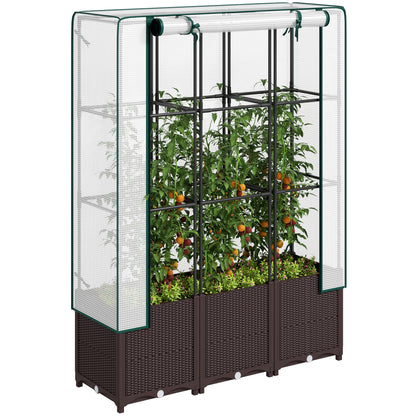 Plastic Vegetable Planter with Trellis, 120 x 40 x 140 cm