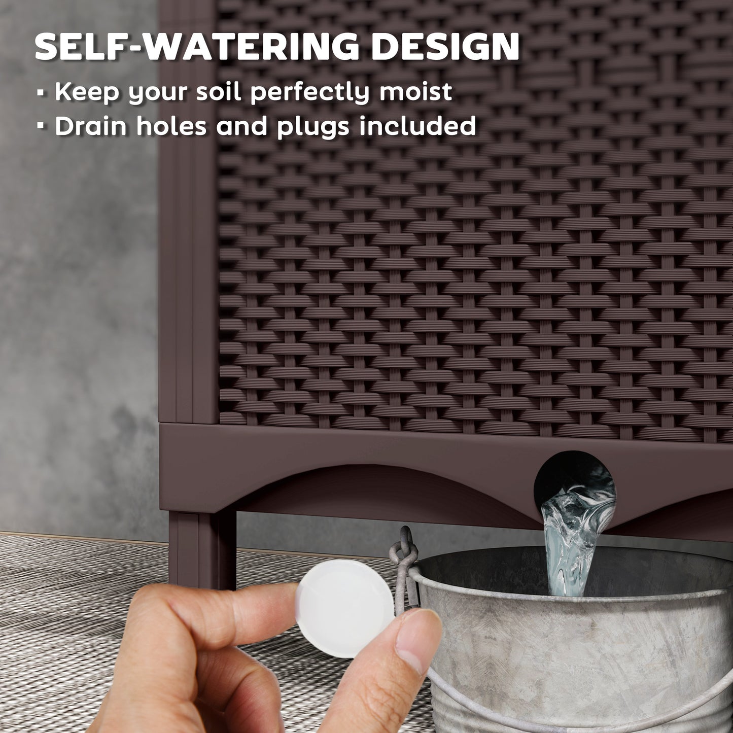 Plastic Vegetable Planter with Trellis, 120 x 40 x 140 cm