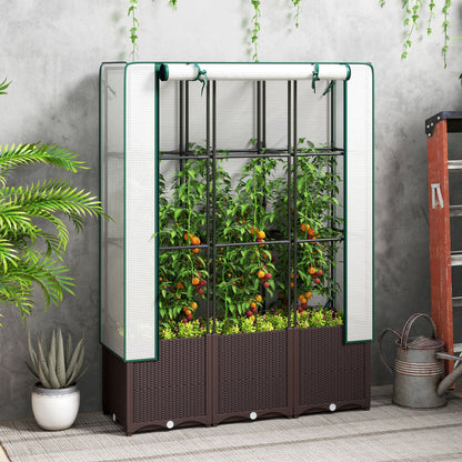 Plastic Vegetable Planter with Trellis, 120 x 40 x 140 cm