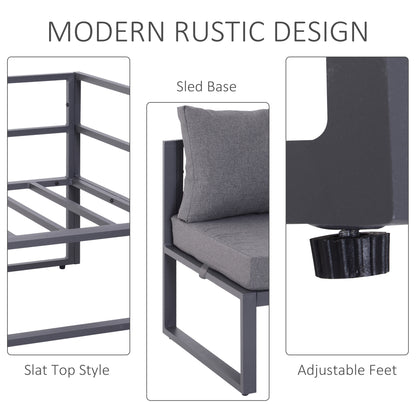 6Pcs Outdoor Sectional Sofa Set Conversation Aluminum Frame w/ Cushion