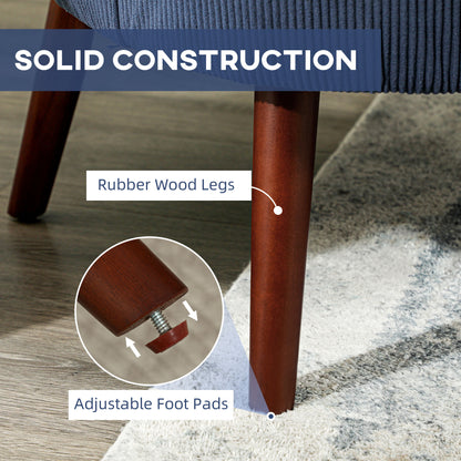 Armchair with Padded Seat and Backrest for Living Room, Blue