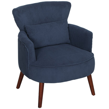 Armchair with Padded Seat and Backrest for Living Room, Blue