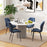 Modern Style Kitchen Chairs Set of 4 with Flannel Upholstered, Dark Blue