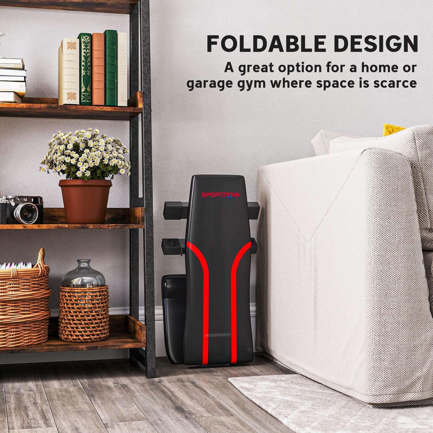 Foldable Weight Bench with 6-Level Backrest, Leg Extension