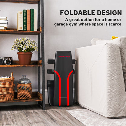 Foldable Weight Bench with 6-Level Backrest, Leg Extension