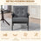 Accent Chair PU Leather Armchair with Armrests for Living Room Grey