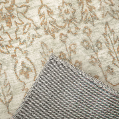 Green Rug Floral Pattern Carpet for Living Room, Bedroom, 150 x 80cm