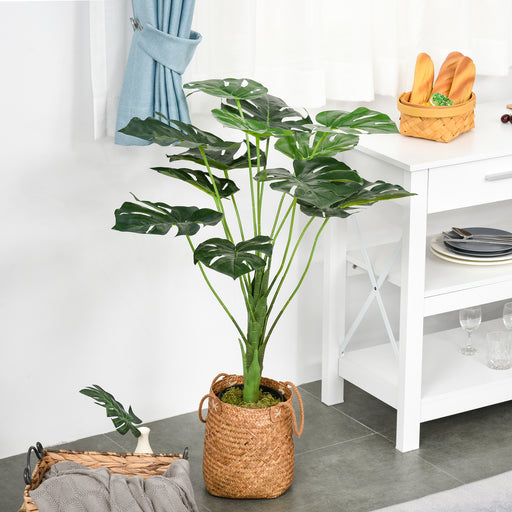 85cm/2.8FT Artificial Monstera Tree Decorative Cheese Plant 13 Leaves with Nursery Pot, Fake Tropical Palm Tree for Indoor Outdoor D√É¬©cor