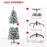 5 Feet Pre Lit Christmas Tree Artificial Snow Flocked Christmas Tree with Warm White LED Light, Holiday Home Xmas Decoration, Green White