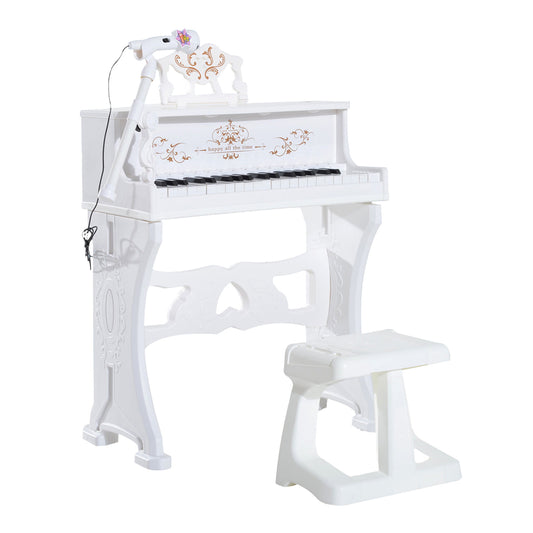 37 Key Keyboard Battery Piano Kids Microphone Stool Educational Game