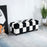 114 x 47 x 47cm Velvet Storage Ottoman, Button-tufted Footstool Box, Toy Chest with Lid for Living Room, Bedroom, White and Black