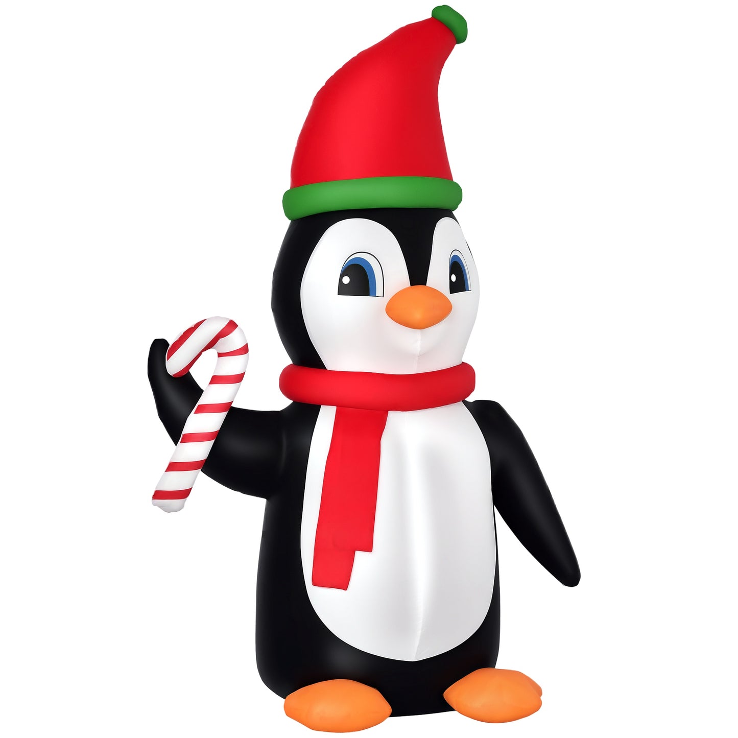 8ft Lighted Inflatable Christmas Penguin w/ Candy Cane for Garden