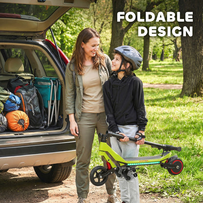 Electric Scooter for Kids, Foldable E Scooter for Age Age 6+ Green