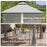 3(m) x 3(m) Double Roof Outdoor Garden Gazebo Canopy Shelter with Netting, Solid Steel Frame, Grey