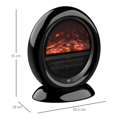 Table Top Electric Fireplace Heater W/ LED Flame Rotatable Head Black