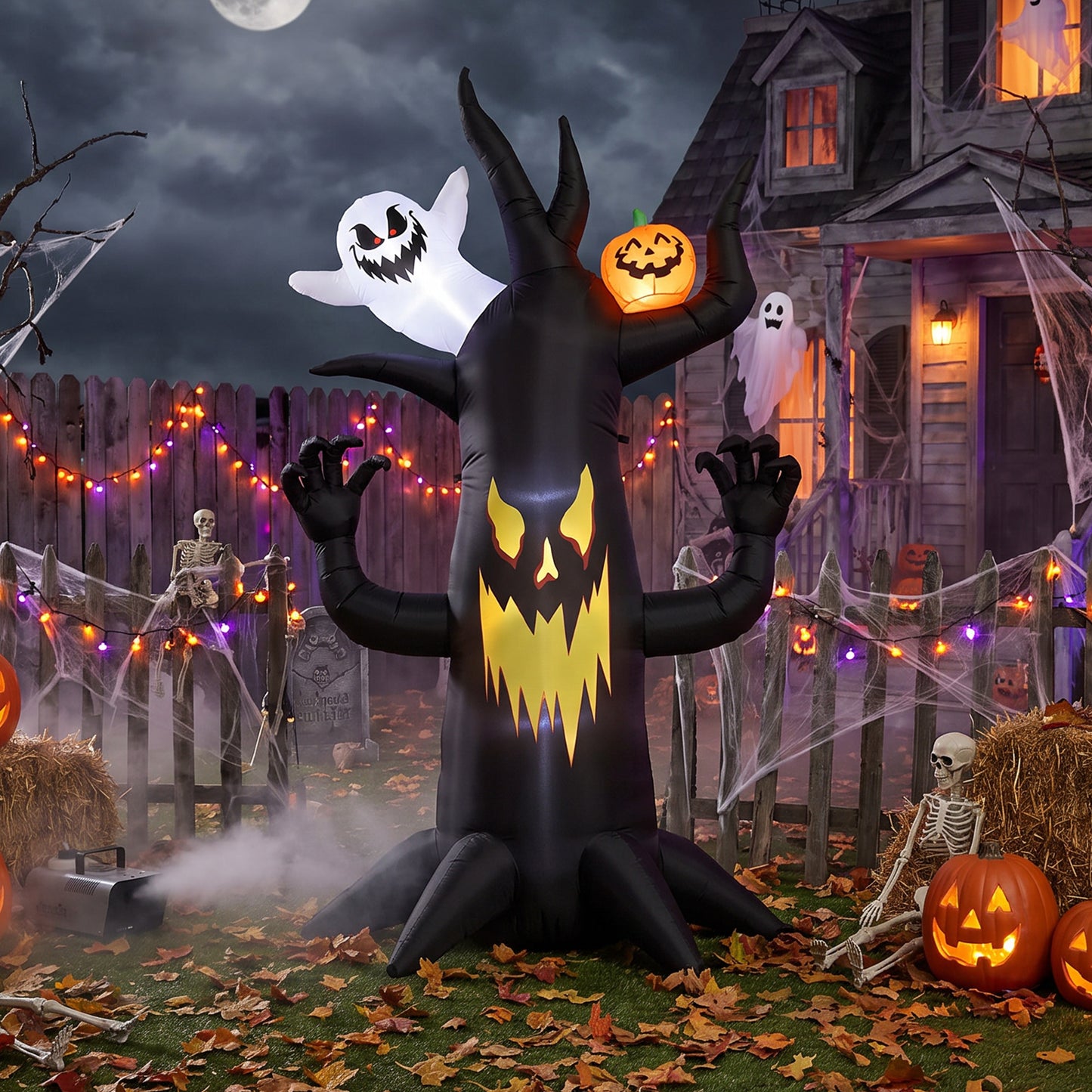 8 FT Halloween Inflatable Spooky Tree with Built-in LED Lights