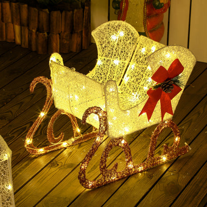 Light Up Reindeer & Sleigh Christmas Decoration w/ 170 LED Lights