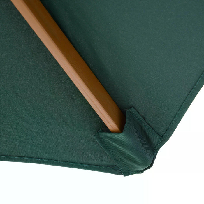 2.5m Wooden Garden Patio Parasol Umbrella-Green