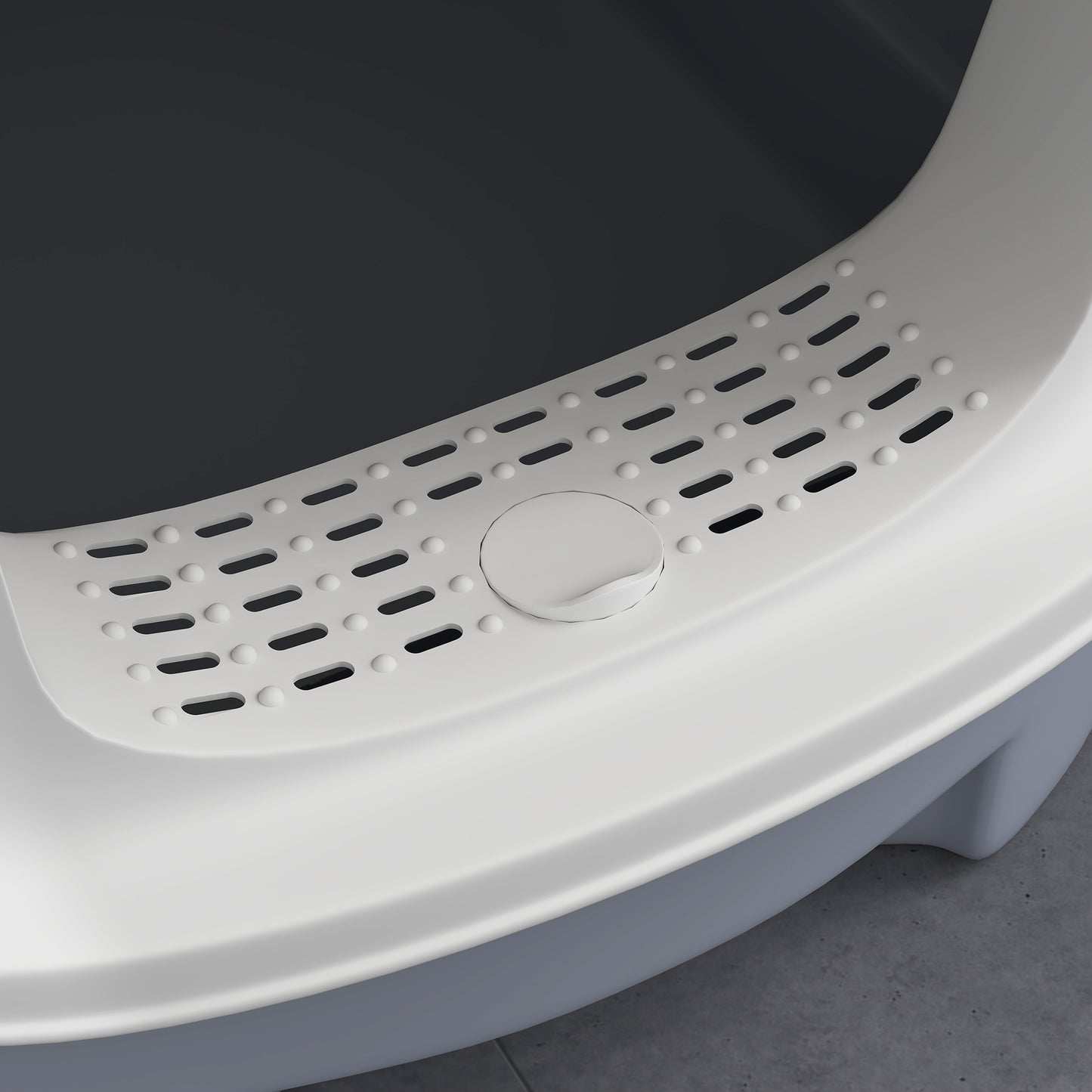 Cat Litter Box, Hooded Cat Litter Tray with Lid, Scoop, Grey