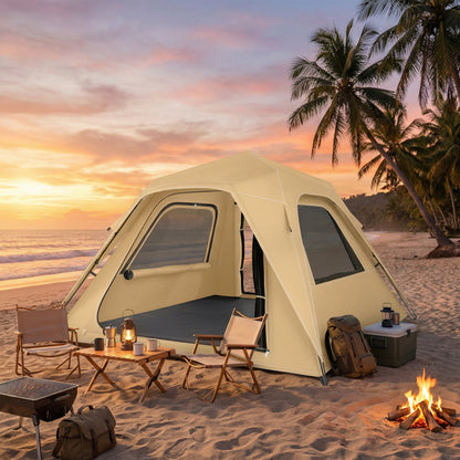 Pop Up Tent Waterproof Camping Tents 2-3 People Khaki