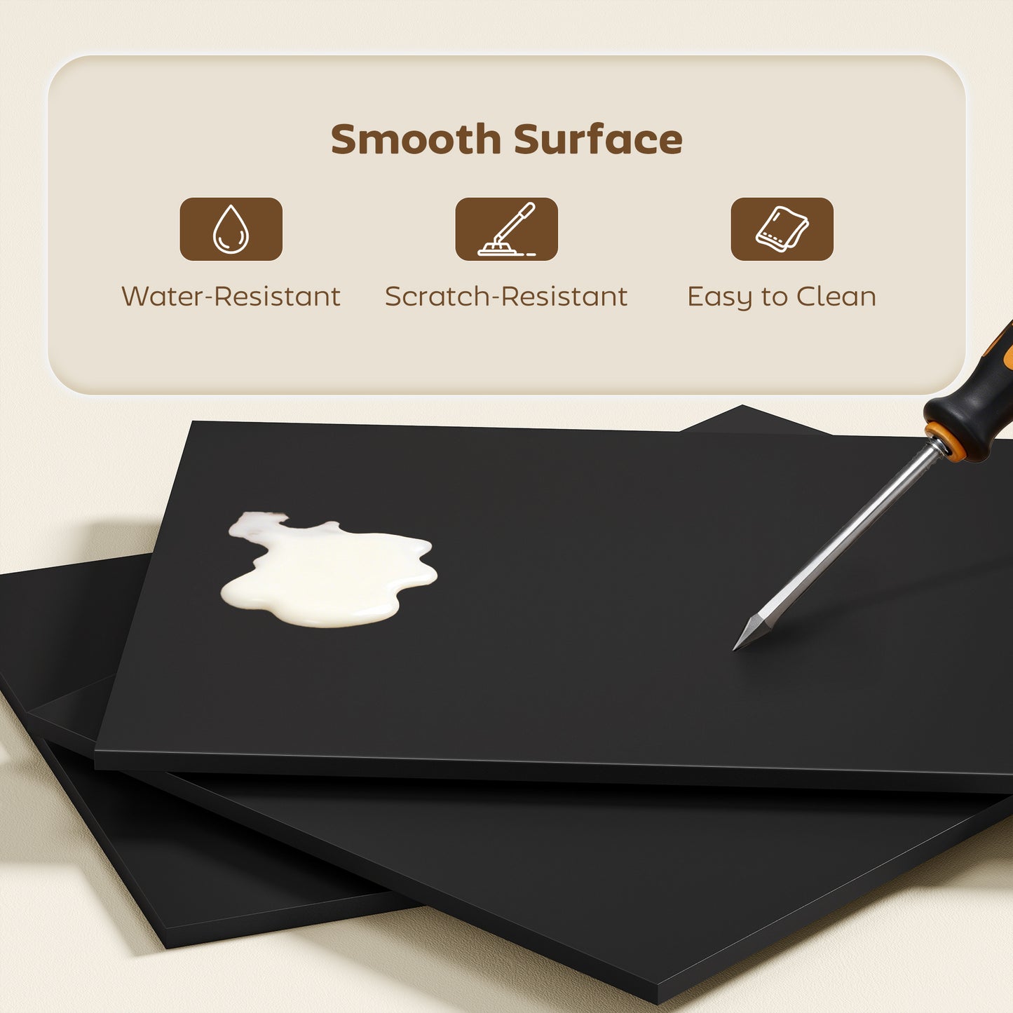 Foldable Computer Desk, Home Office Desk for Small Spaces, Black