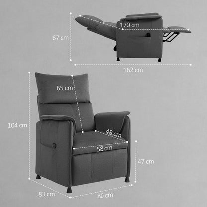 Electric Reclining Chair w/ Remote, Power Recliner for Elderly, Black