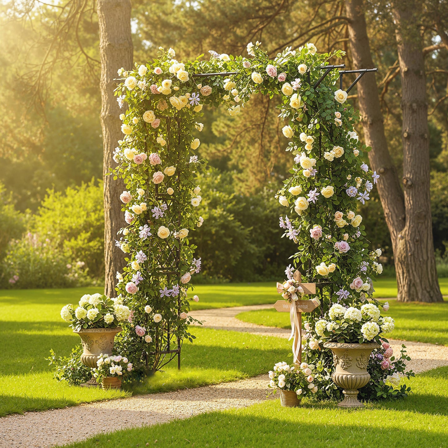 Garden Arch, Rose Arch, 180 x 40 x 215 cm, Black