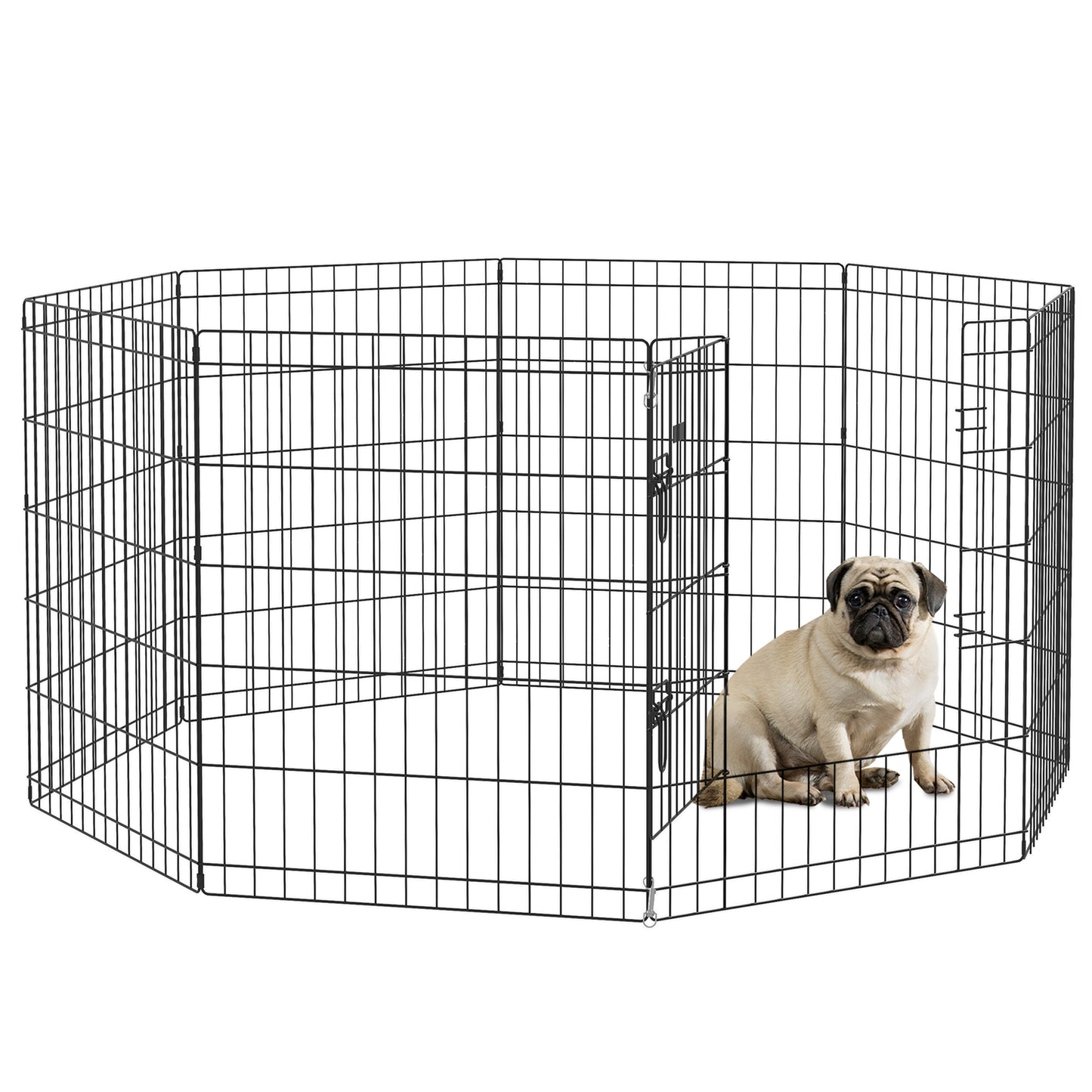 8-Panel DIY Dog Pen with Door for Indoor/Outdoor Use, 76cm High
