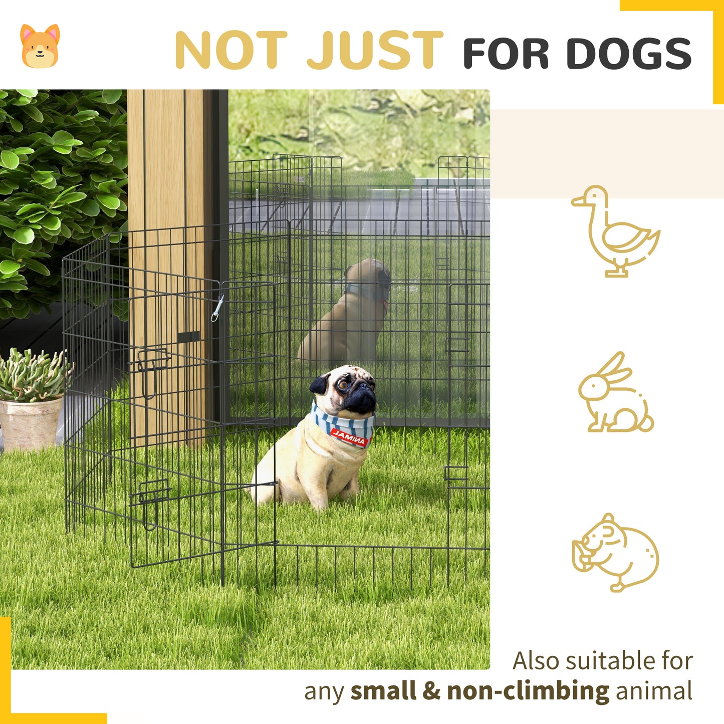 8-Panel DIY Dog Pen with Door for Indoor/Outdoor Use, 76cm High