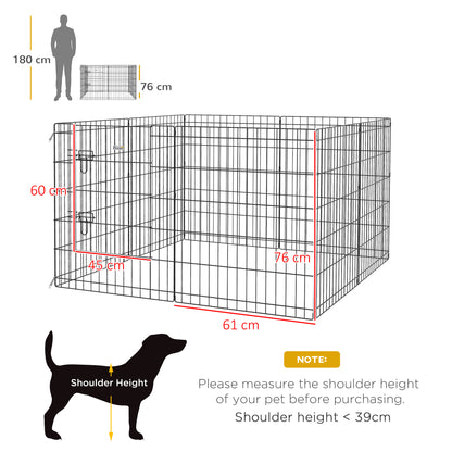 8-Panel DIY Dog Pen with Door for Indoor/Outdoor Use, 76cm High