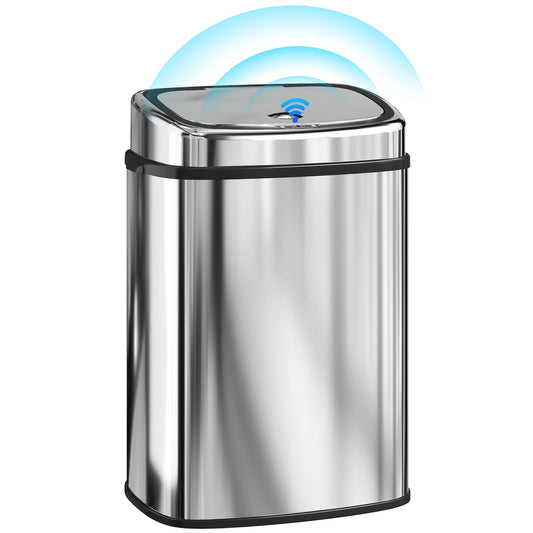 50L Sensor Bin, Stainless Steel Kitchen Bin with Automatic Close