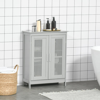 Bathroom Cabinet, Freestanding Floor Cabinet with Storage, Grey