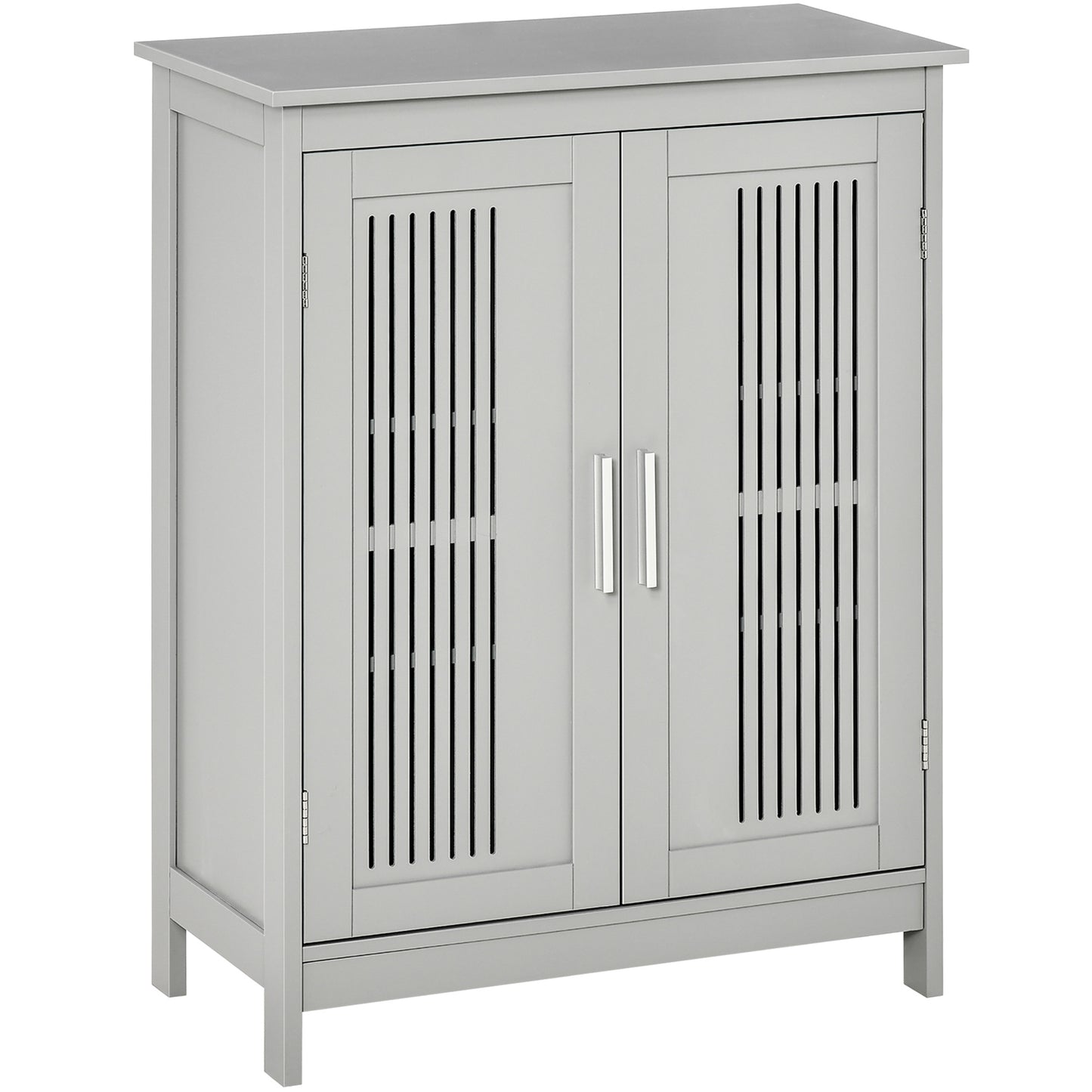 Bathroom Cabinet, Freestanding Floor Cabinet with Storage, Grey