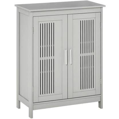 Bathroom Cabinet, Freestanding Floor Cabinet with Storage, Grey