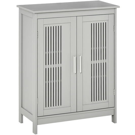 Bathroom Cabinet, Freestanding Floor Cabinet with Storage, Grey