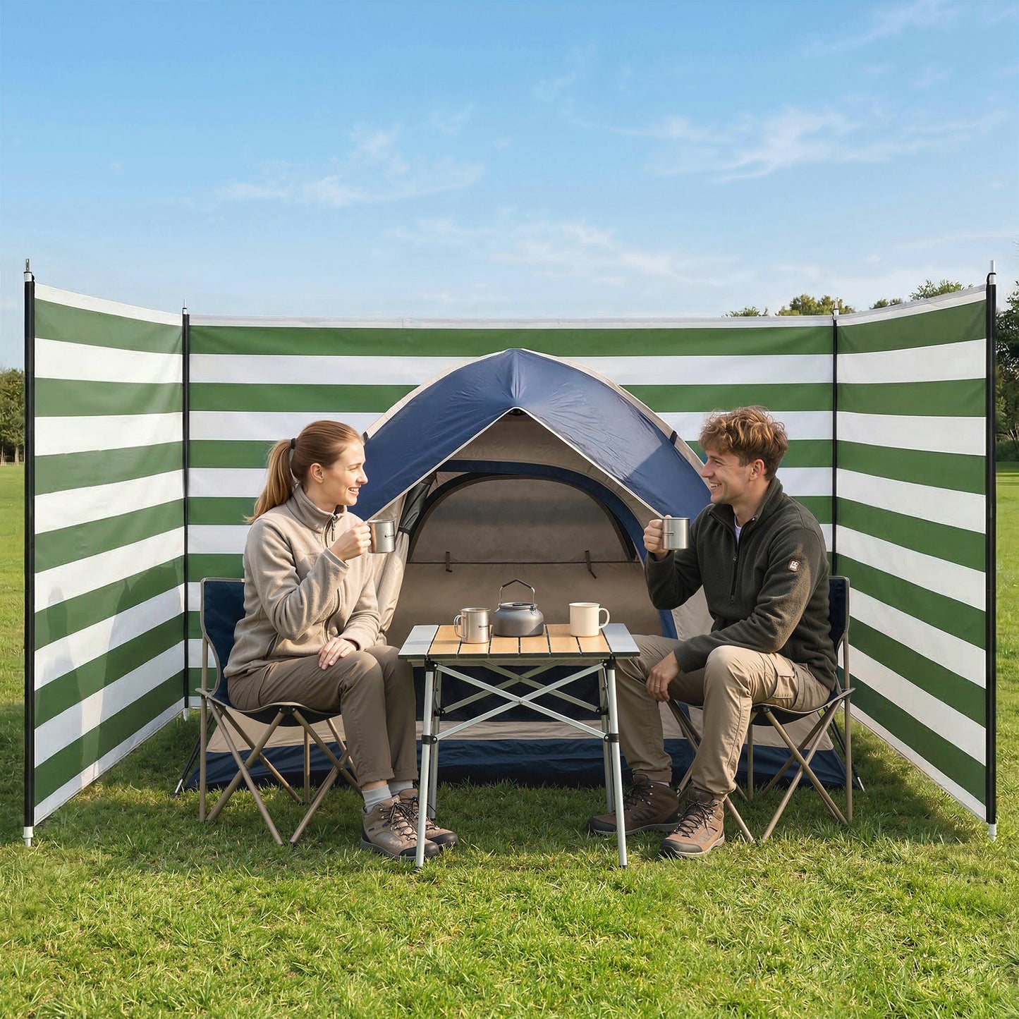 Camping Windbreak Portable Wind Blocker Privacy Wall, 540cm x 150cm