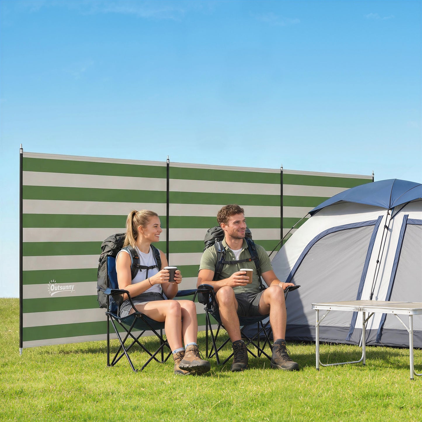 Camping Windbreak Portable Wind Blocker Privacy Wall, 540cm x 150cm