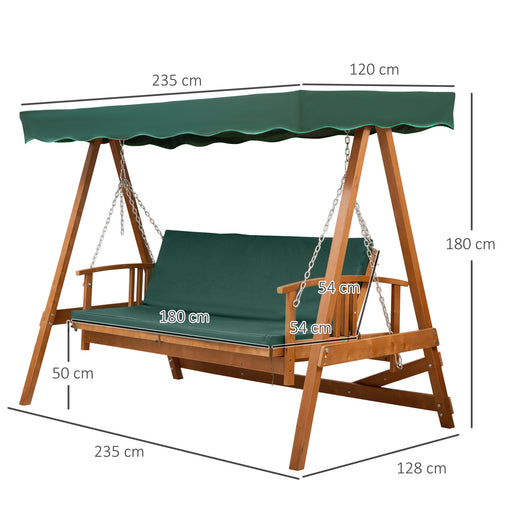 Wooden Garden 3-Seater Outdoor Swing Chair