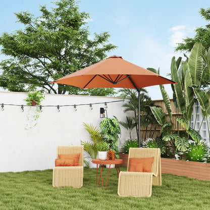 2.5M Offset Roma Patio Umbrella W/ 360° Rotation, Orange
