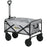 Folding Pull Along Cart Cargo Wagon Trolley with Telescopic Handle - Grey