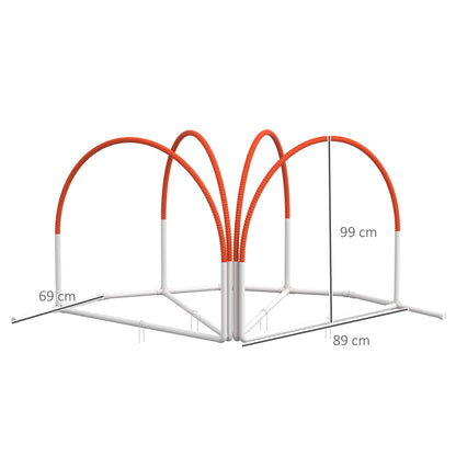 Dog Agility Equipment Set with 4 PCS Weave Pole, Orange