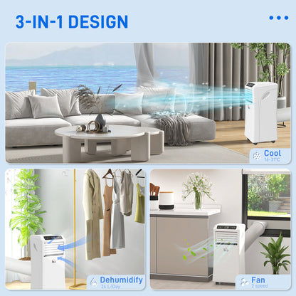Mobile Air Conditioner W/ RC Cooling Sleeping Mode Portable White 1003W