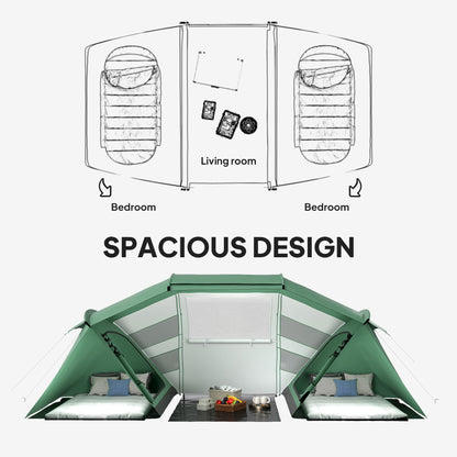 4-6 Persons Camping Tent Dome Family Travel Group Hiking Room Fishing