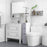 Slimline Bathroom Storage Free-Standing Bathroom Cabinet Unit Tall Shelf Toilet Tissue Cupboard w/Drawers - Grey and White