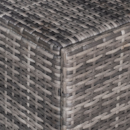 Outsunny 8 pcs Outdoor Rattan Garden Furniture Patio Sofa and Table Set with Cushions 6 Seater Corner Wicker Seat with Storage, Grey