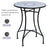 Outdoor Mosaic Round Garden Table, Patio Bistro Coffee Side Table with 60cm Ceramic Top for Garden, Blue and White