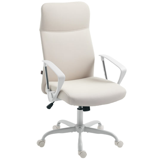 High Back Office Chair, Computer Desk Chair for Home, Cream White