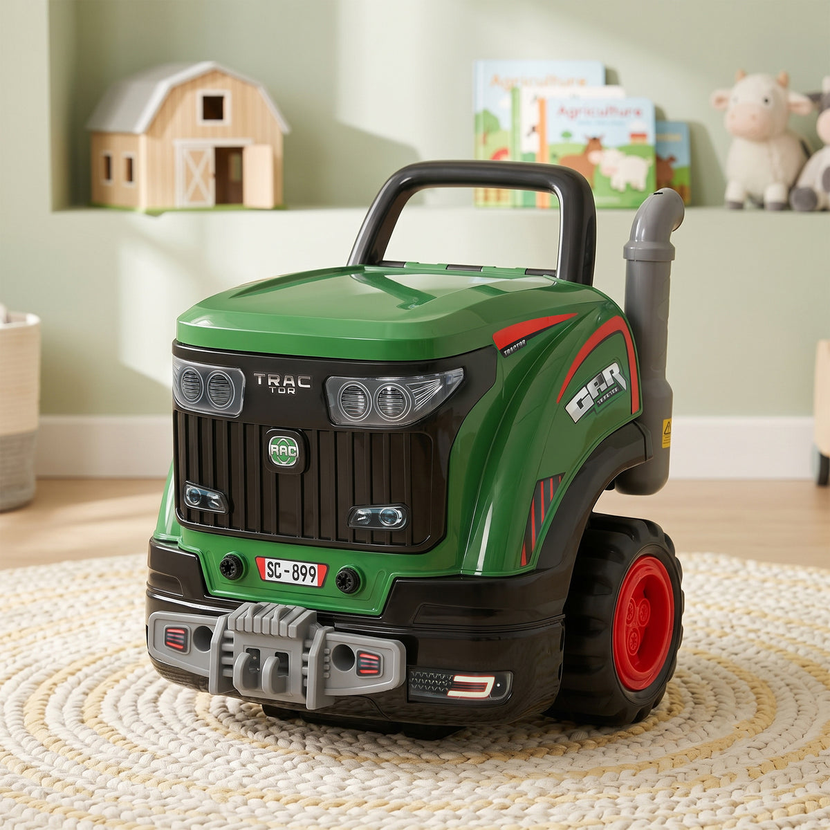 Kids Truck Engine Toy with Spray Lights Sounds for 3-6 Years, Green