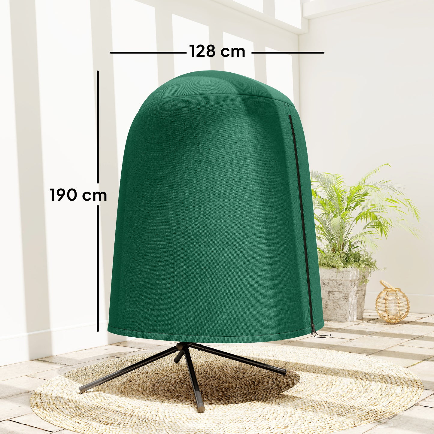 Hanging Egg Chair Cover Garden Swing Chair Cover Waterproof, Green